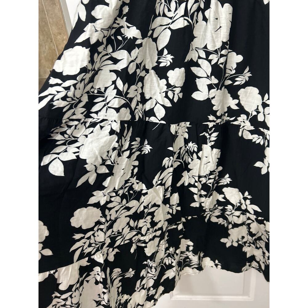 Bloomchic Cottagecore Floral Tiered Midi Dress Black White Pockets Plus NWT 2X - Picture 5 of 13
